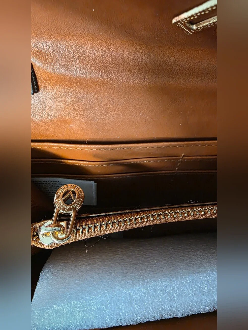 Valentino Orlandi Vegan Leather Logo Crossbody Bag Wallet Gold Accents OS NWT